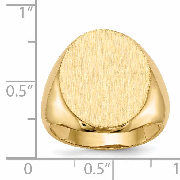 14k Yellow Gold Men's Polished Signet Ring