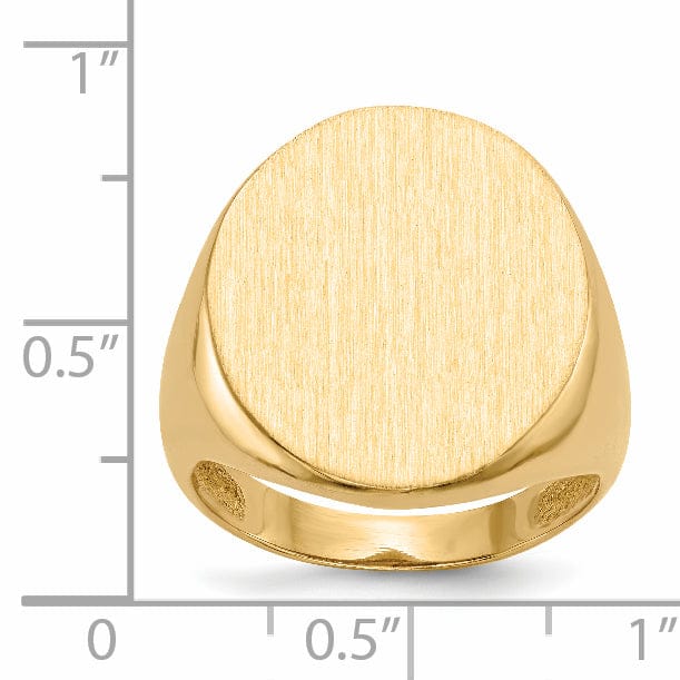 14k Yellow Gold Men's Polished Signet Ring