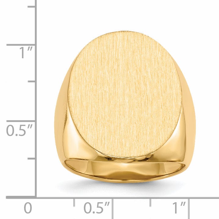 14k Yellow Gold Men's Polished Signet Ring