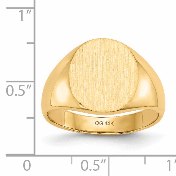 14k Yellow Gold Men's Polished Signet Ring