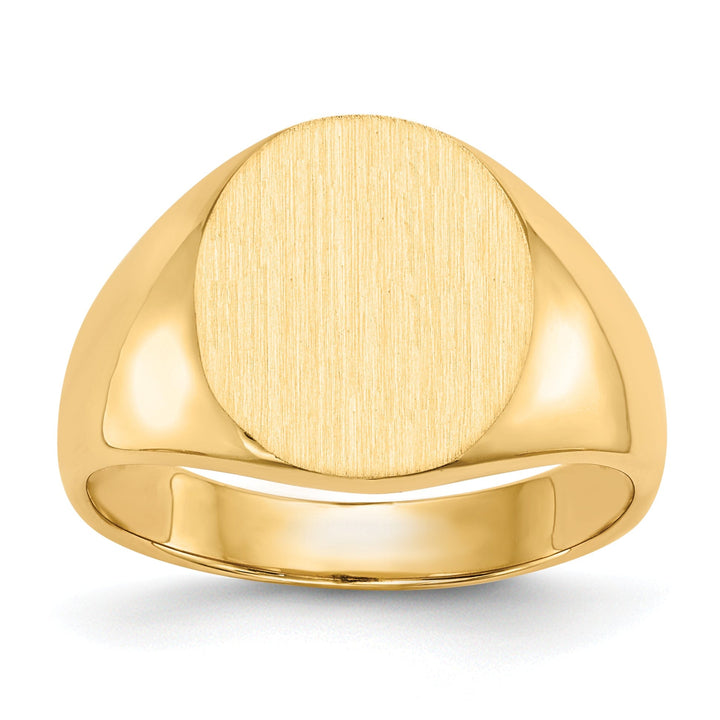 14k Yellow Gold Men's Polished Signet Ring