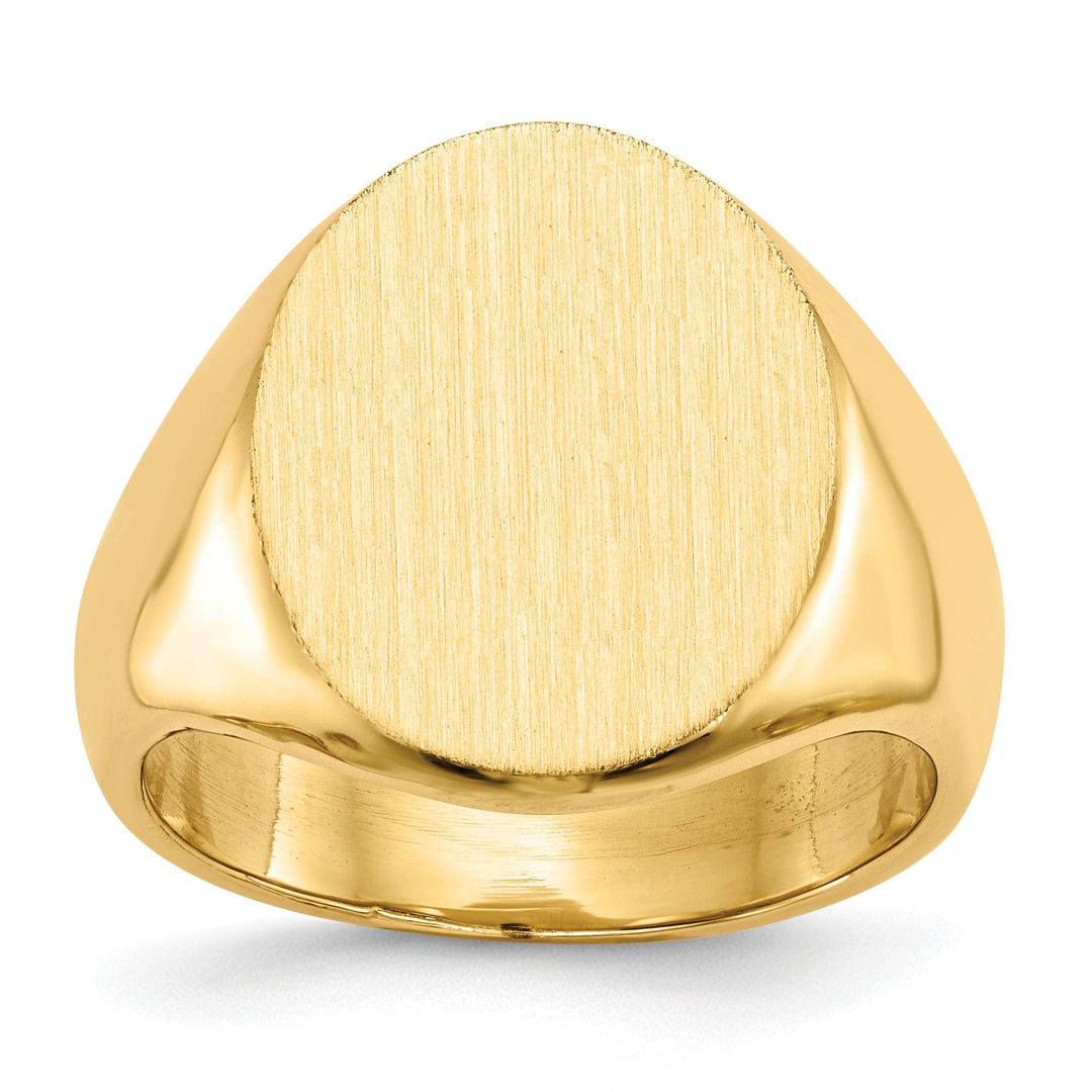 14k Yellow Gold Men's Polished Signet Ring