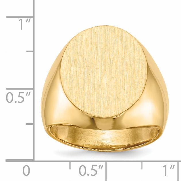 14k Yellow Gold Men's Polished Signet Ring