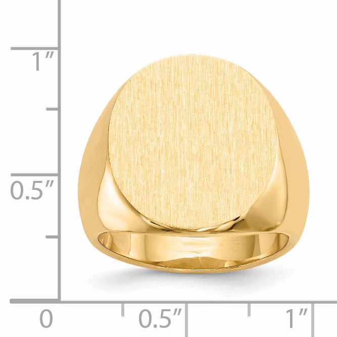 14k Yellow Gold Men's Polished Signet Ring