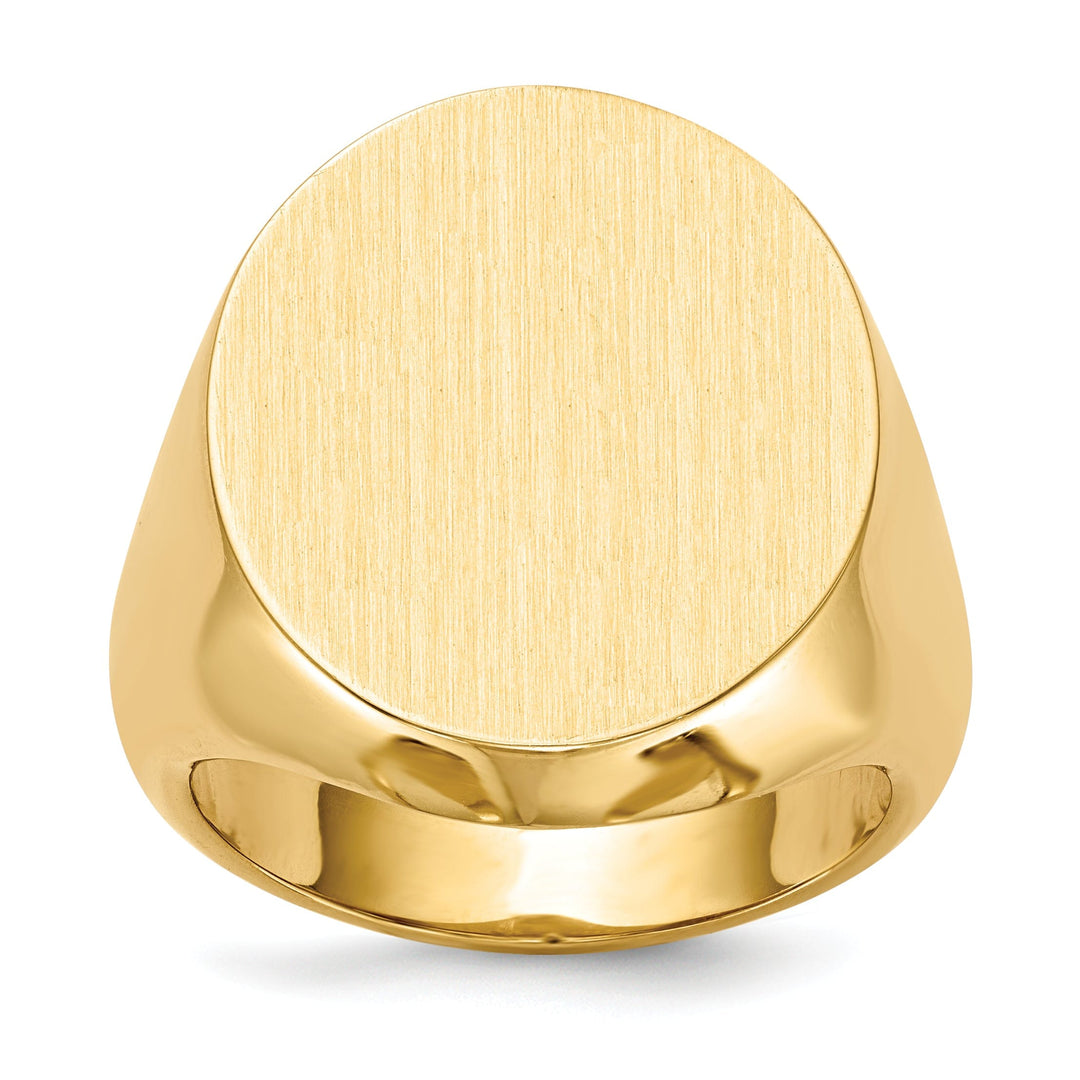 14k Yellow Gold Men's Polished Signet Ring