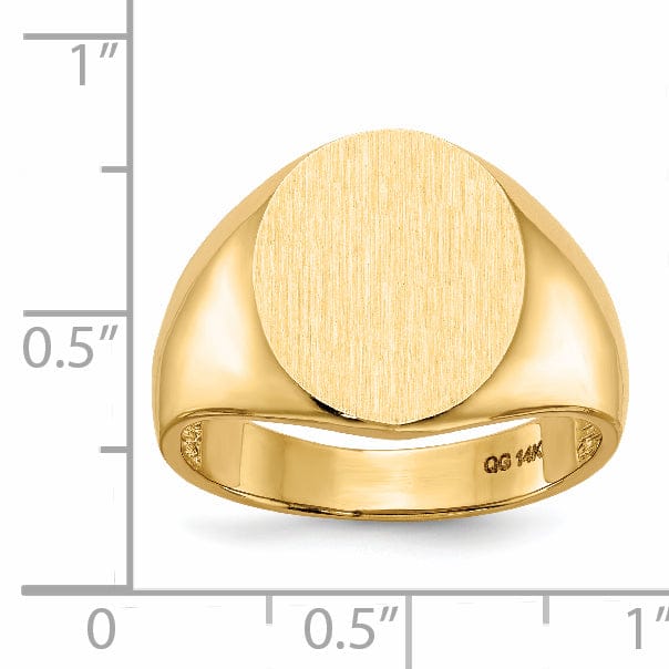 14k Yellow Gold Men's Polished Signet Ring