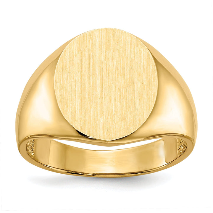 14k Yellow Gold Men's Polished Signet Ring