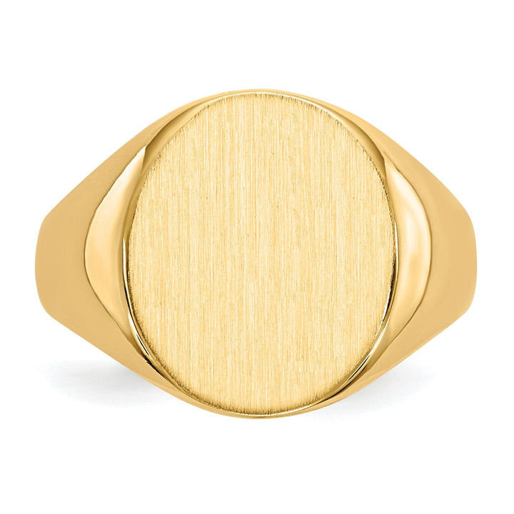 14k Yellow Gold Men's Polished Signet Ring