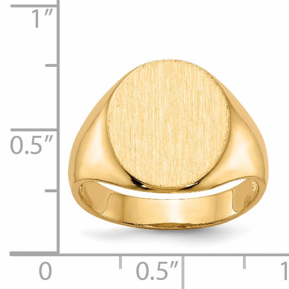 14k Yellow Gold Men's Polished Signet Ring