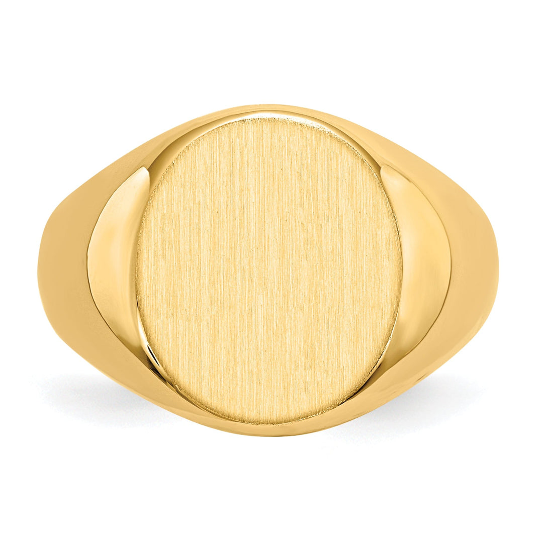 14k Yellow Gold Men's Polished Signet Ring