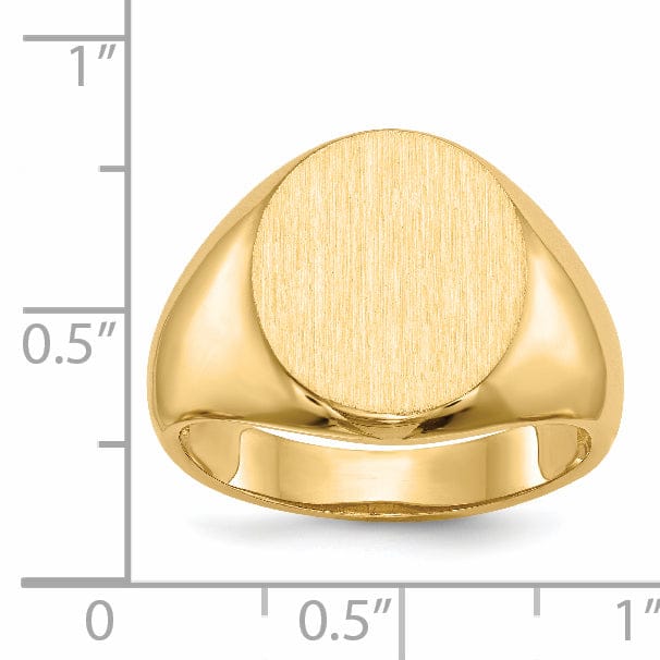 14k Yellow Gold Men's Polished Signet Ring