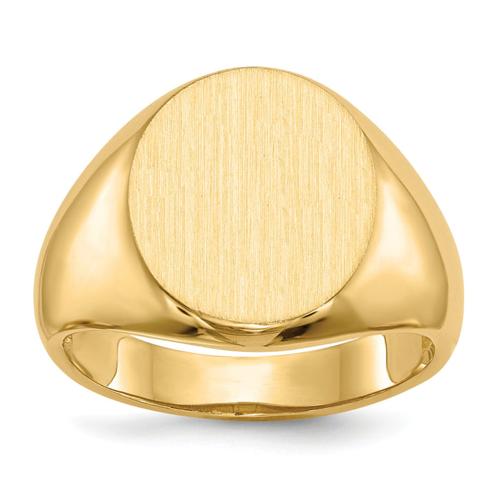 14k Yellow Gold Men's Polished Signet Ring