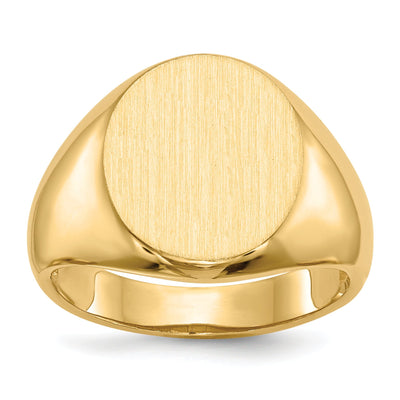 14k Yellow Gold Men's Polished Signet Ring