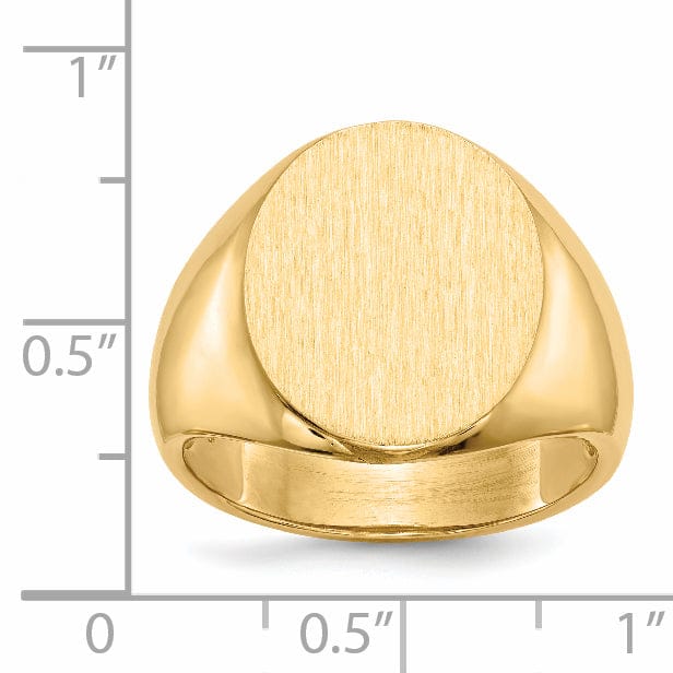 14k Yellow Gold Men's Polished Signet Ring