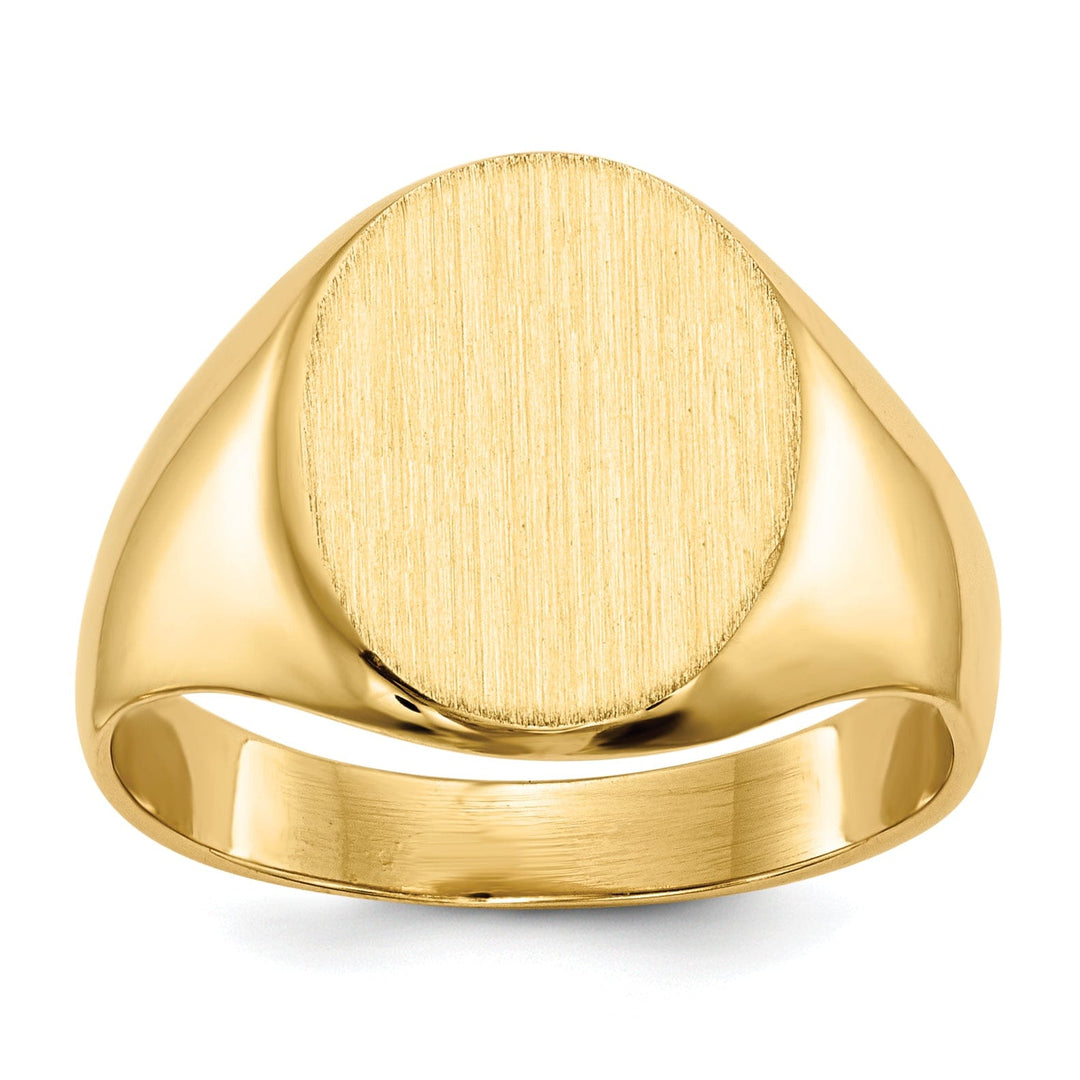 14k Yellow Gold Solid Back Signet Ring