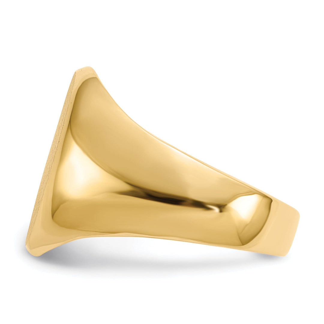 14k Yellow Gold Men's Solid Back Signet Ring