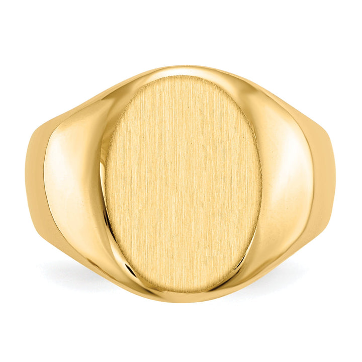 14k Yellow Gold Men's Solid Back Signet Ring