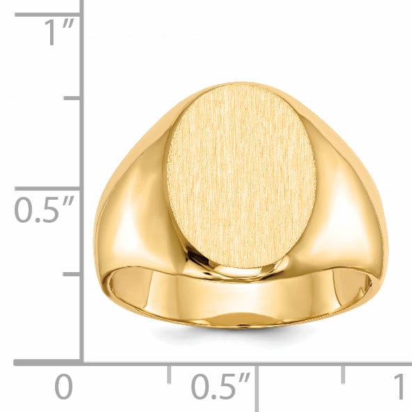 14k Yellow Gold Men's Solid Back Signet Ring