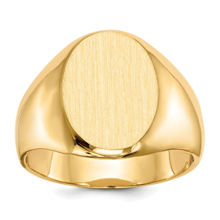 14k Yellow Gold Men's Solid Back Signet Ring