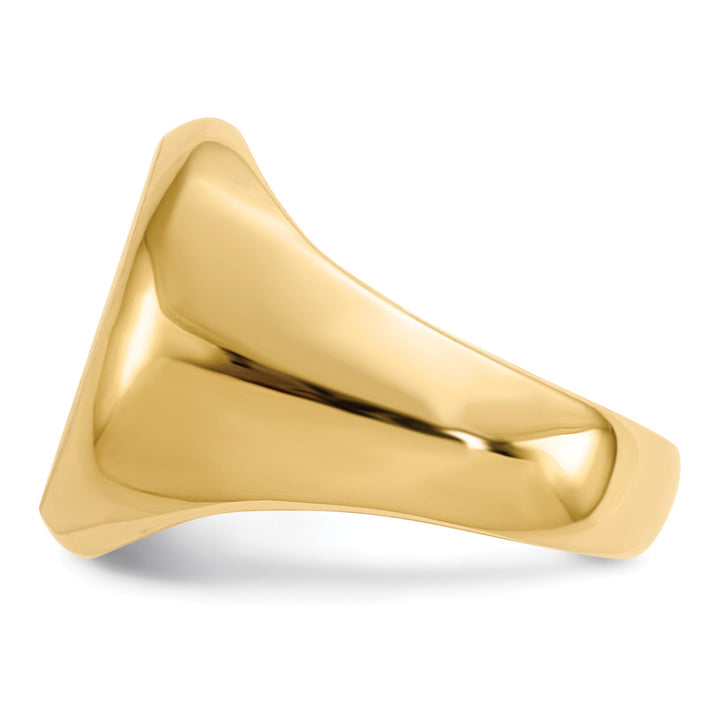 14k Yellow Gold Men's Solid Back Signet Ring