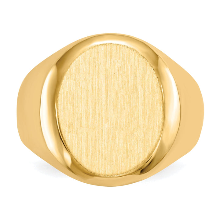 14k Yellow Gold Men's Solid Back Signet Ring