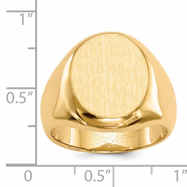 14k Yellow Gold Men's Solid Back Signet Ring