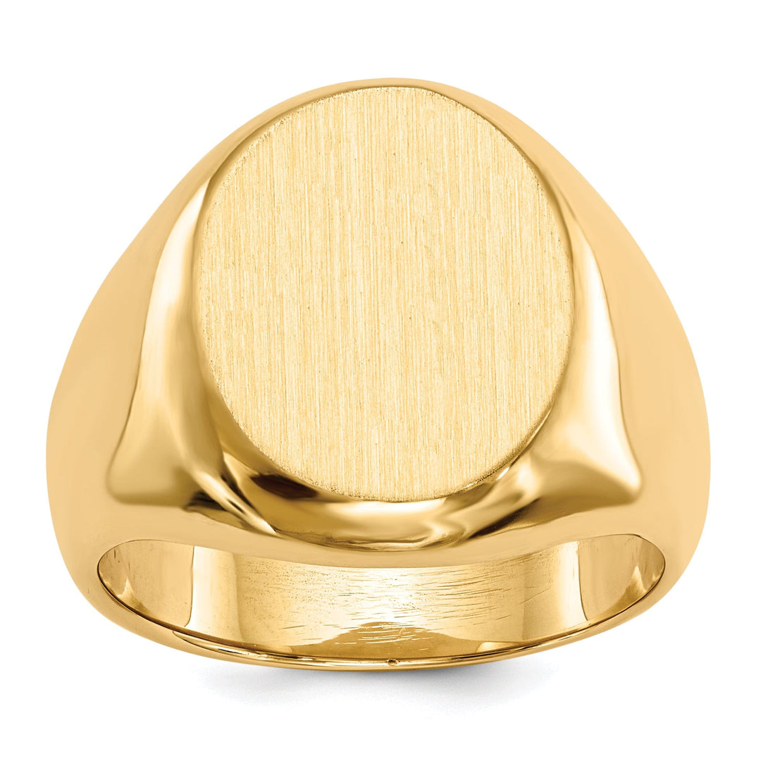 14k Yellow Gold Men's Solid Back Signet Ring