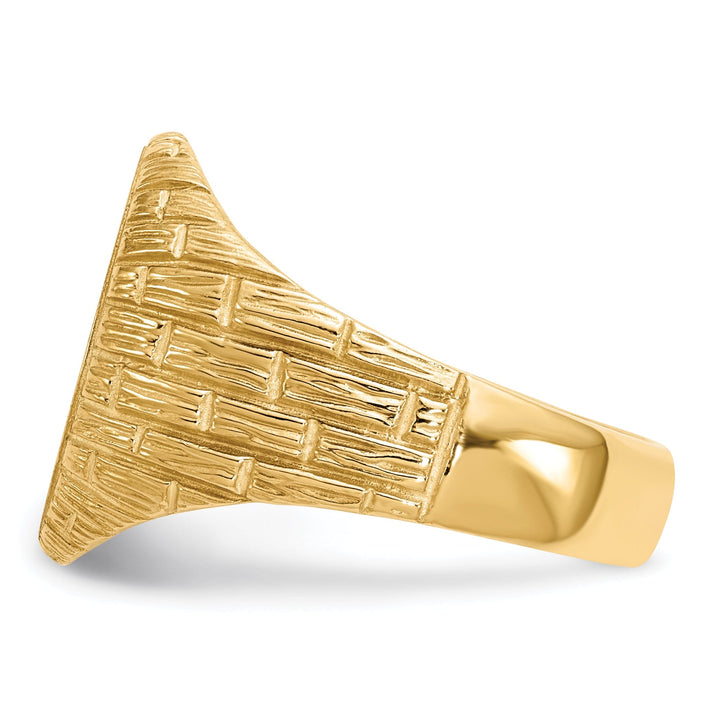 14k Yellow Gold Men's Solid Back Signet Ring