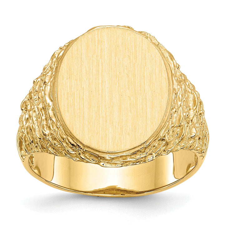 14k Yellow Gold Men's Open Back Signet Ring