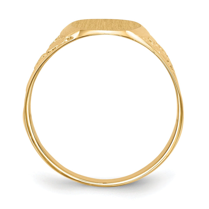 14k Yellow Gold Men's Solid Back Signet Ring