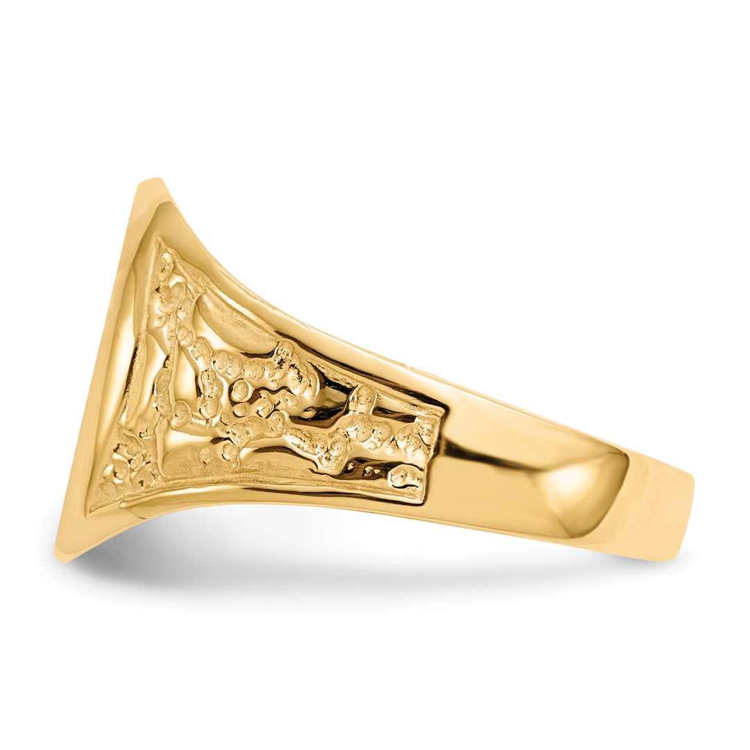 14k Yellow Gold Men's Solid Back Signet Ring