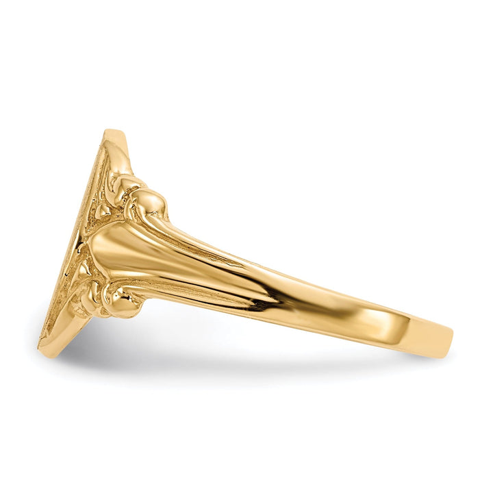 14k Yellow Gold Solid Back Signet Ring