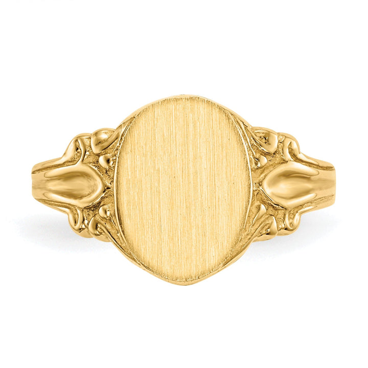 14k Yellow Gold Solid Back Signet Ring