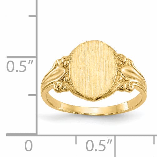 14k Yellow Gold Solid Back Signet Ring