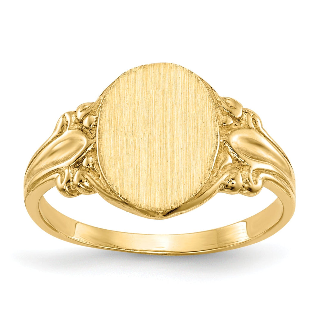 14k Yellow Gold Solid Back Signet Ring