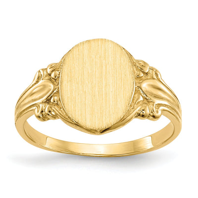 14k Yellow Gold Solid Back Signet Ring at $ 254.2 only from Jewelryshopping.com