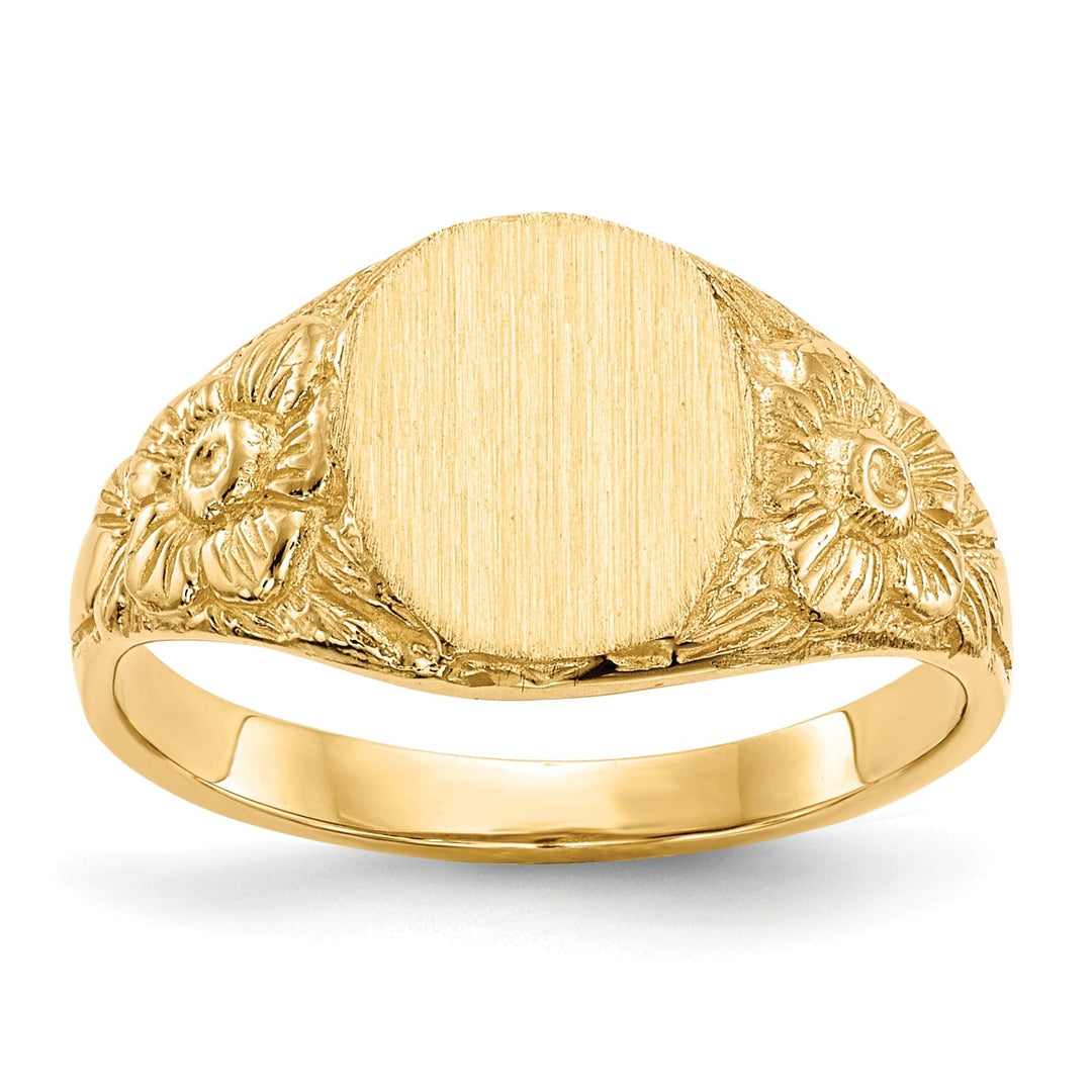 14k Yellow Gold Open Back Signet Ring