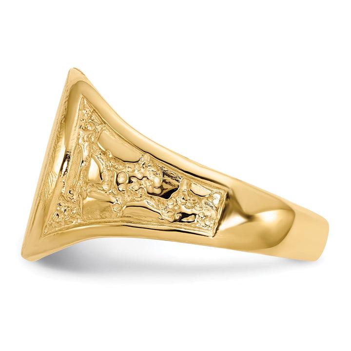 14k Yellow Gold Men's Burnish Signet Ring