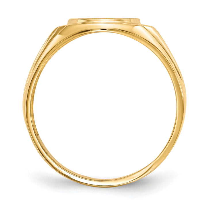 14k Yellow Gold Burnish Diamond Signet Ring