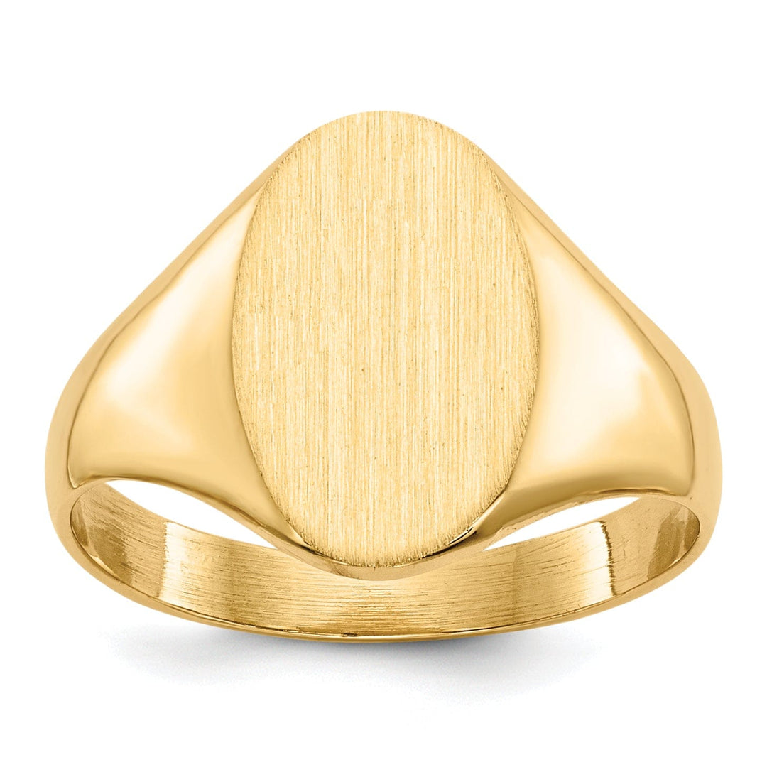 14k Yellow Gold Solid Back Signet Ring