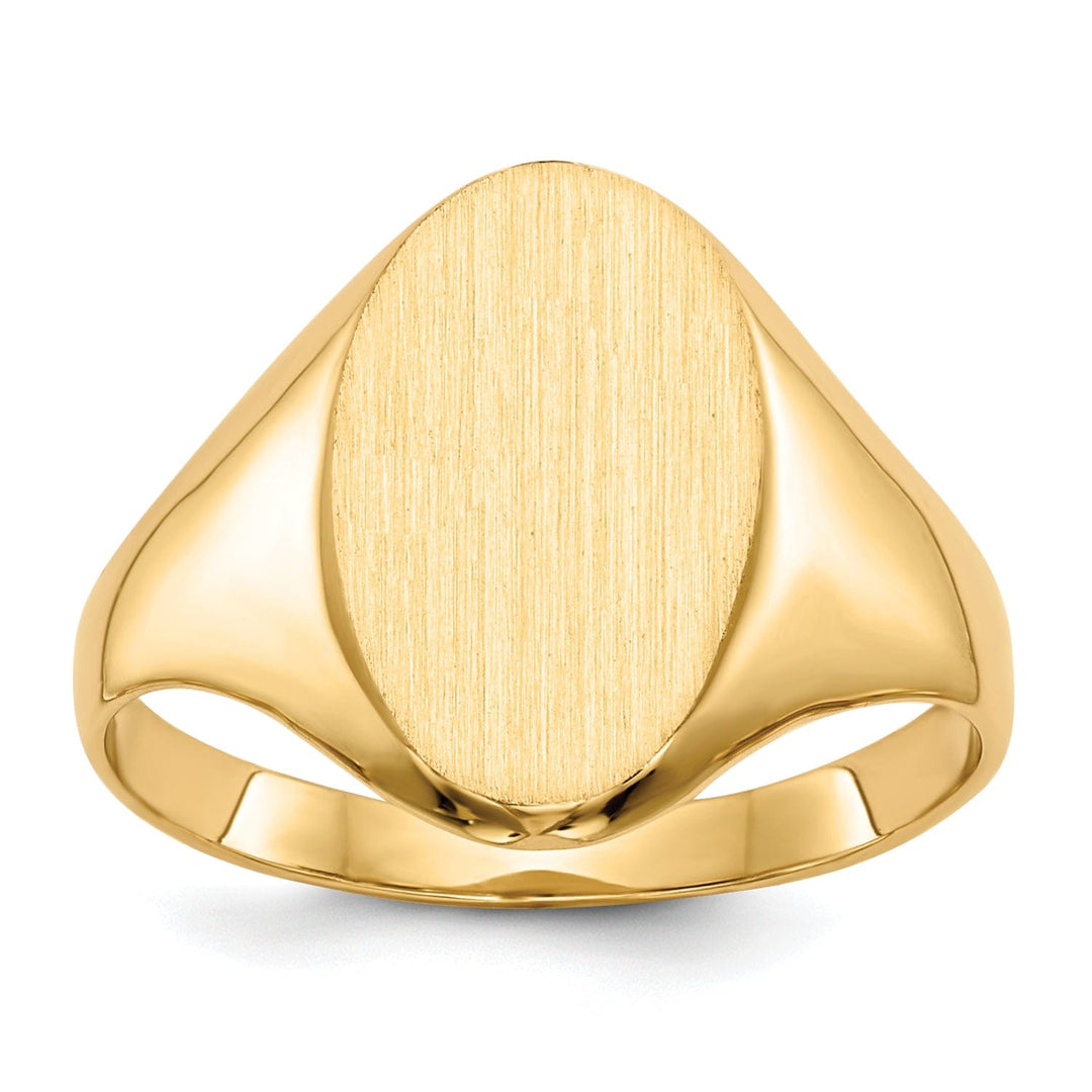 14k Yellow Gold Solid Back Signet Ring