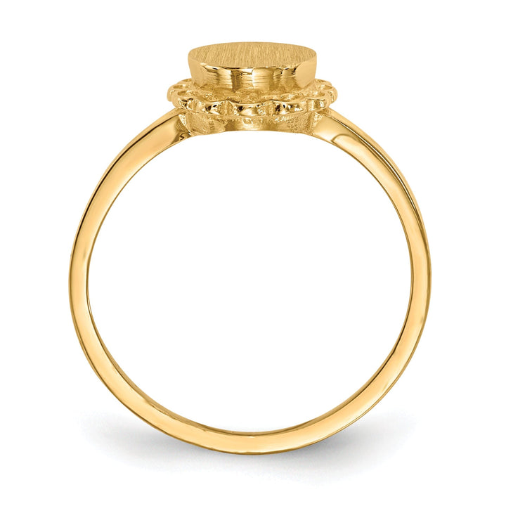 14k Yellow Gold Open Back Signet Ring