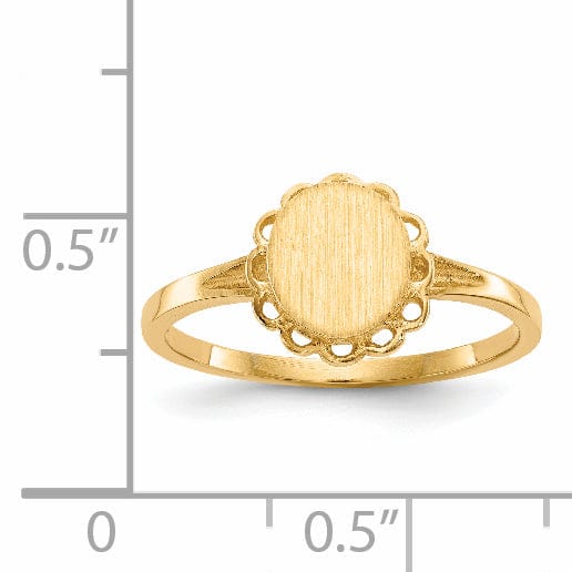 14k Yellow Gold Open Back Signet Ring