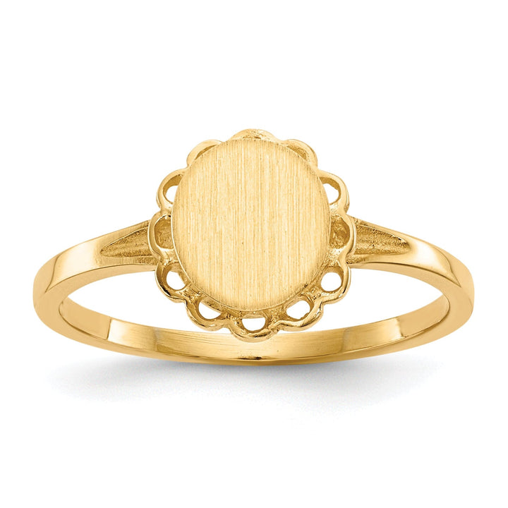 14k Yellow Gold Open Back Signet Ring