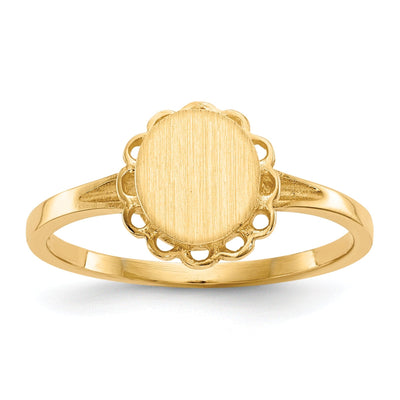14k Yellow Gold Open Back Signet Ring at $ 182.25 only from Jewelryshopping.com