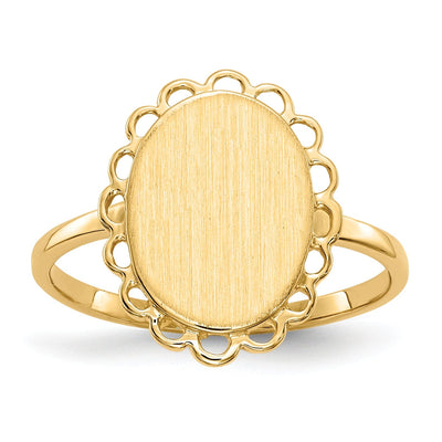 14k Yellow Gold Solid Back Signet Ring at $ 208.72 only from Jewelryshopping.com