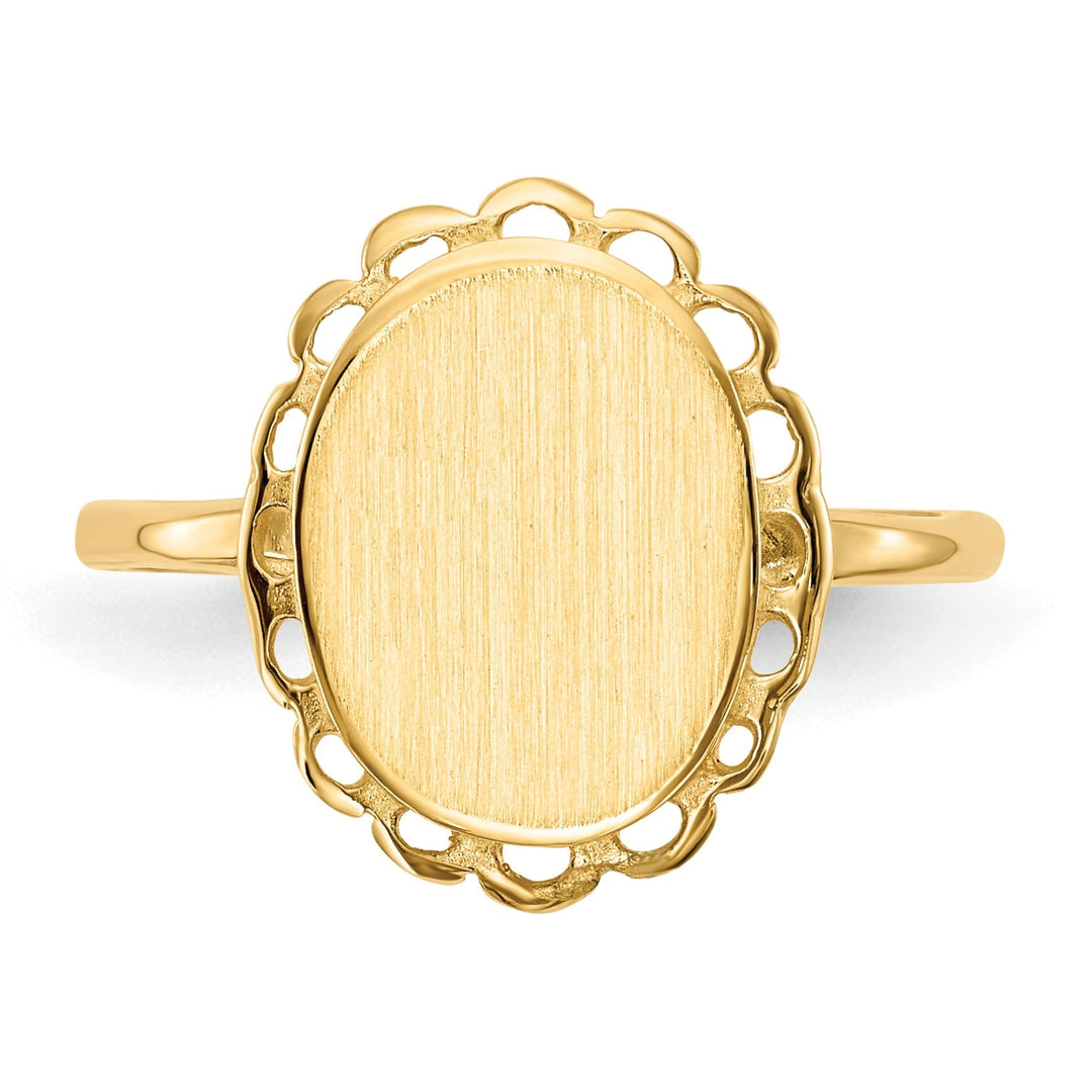 14k Yellow Gold Open Back Signet Ring