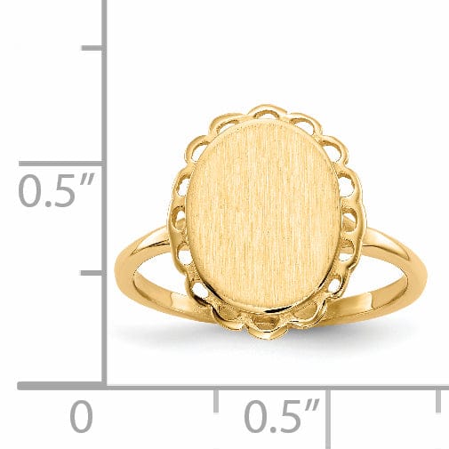 14k Yellow Gold Open Back Signet Ring