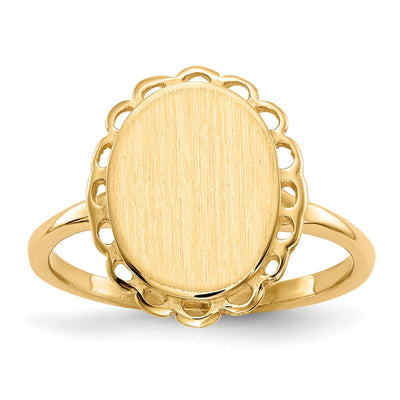 14k Yellow Gold Open Back Signet Ring at $ 230.38 only from Jewelryshopping.com