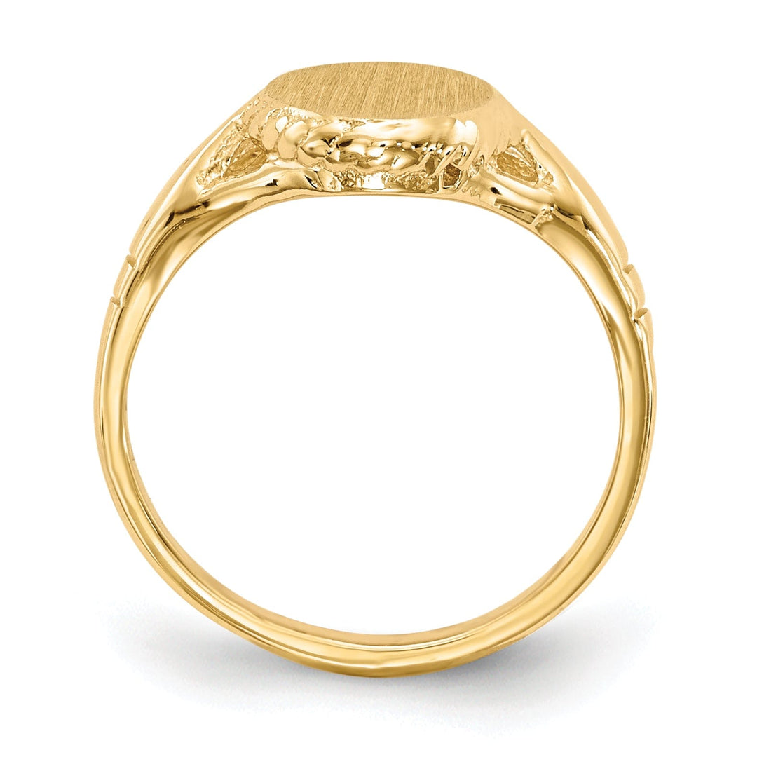 14k Yellow Gold Open Back Signet Ring